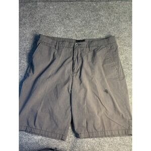 Hurley Chino‎ Shorts Men's 36 Gray Striped Casual Flat Front Mid Rise Outdoor